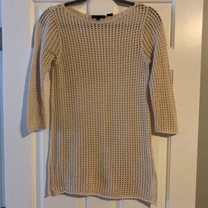 JEANNE PIERRE LOOSE KNIT TAN TUNIC SWEATER SIZE SMALL